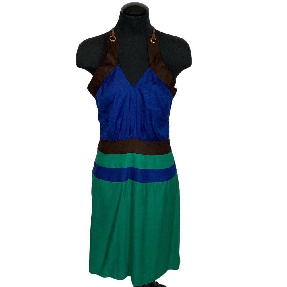 Milly New York Silk Blend‎ Color Block Midi Dress - Women’s 8